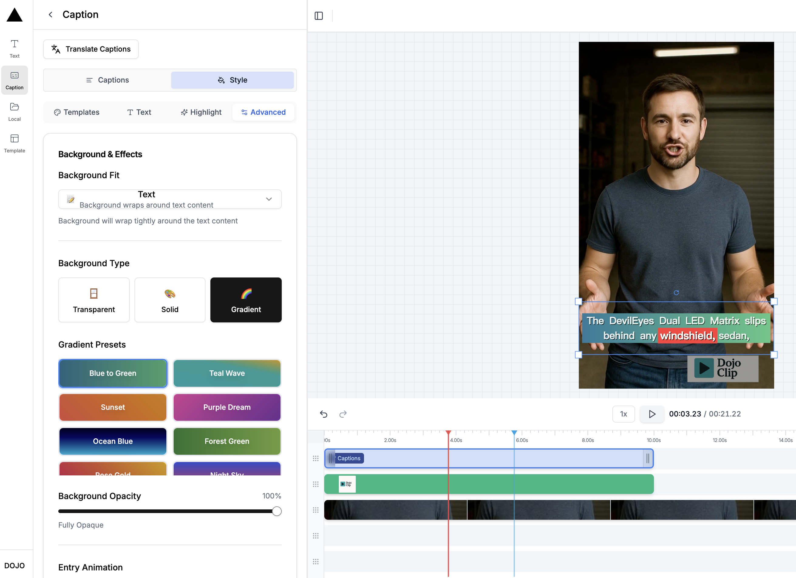 DojoClip Caption Editor