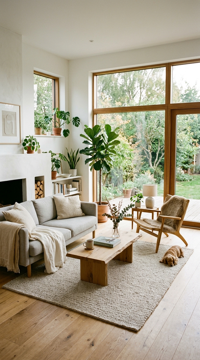 A Scandinavian minimalist living room