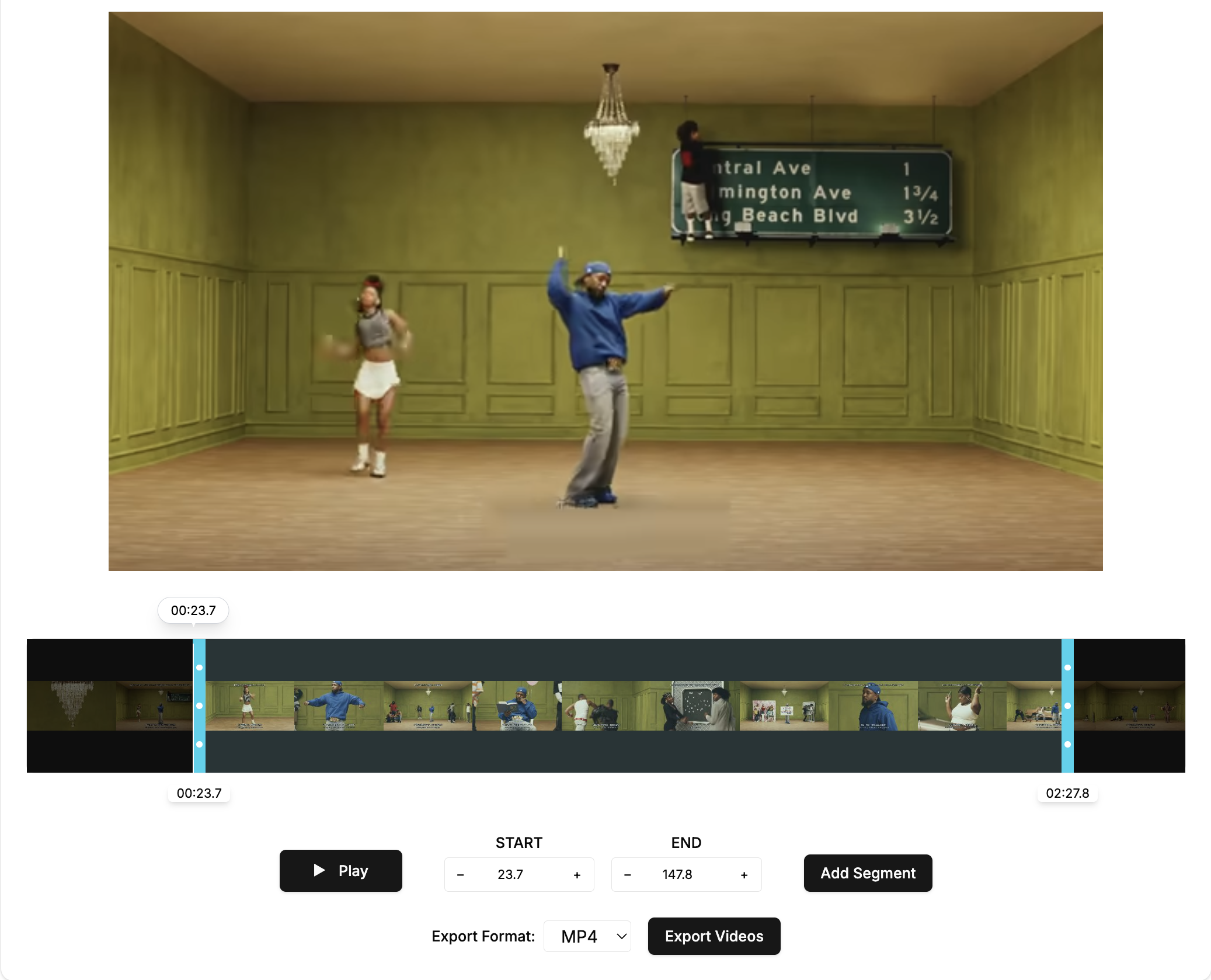 Video editor workspace preview